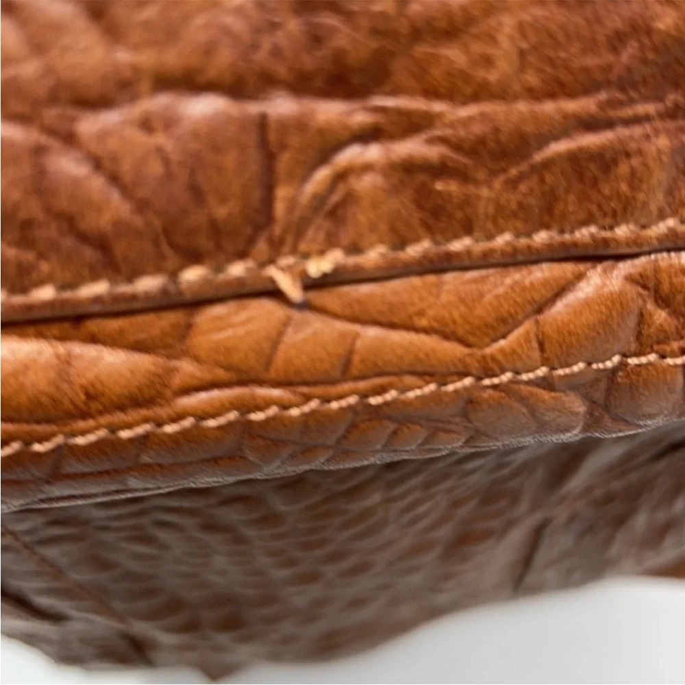 Kenneth Cole New York Brown Leather Messenger Bag Cognac
